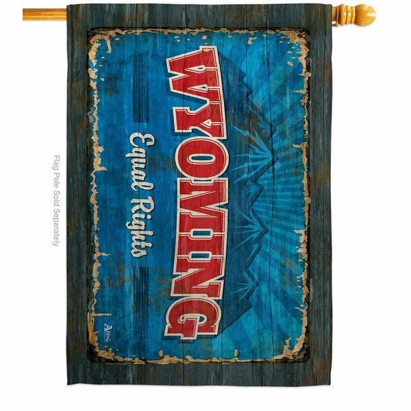 Guarderia 28 x 40 in. Wyoming Vintage American State House Flag with Double-Sided Horizontal  Banner Garden GU4061086